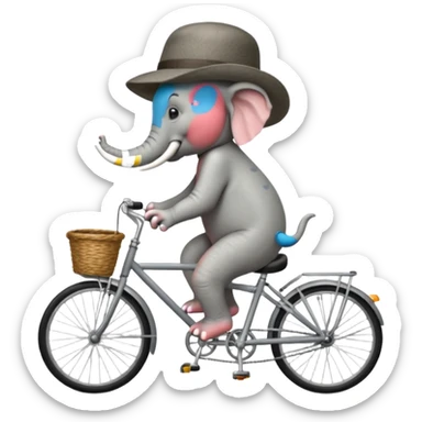 un éléphant à vélo sticker