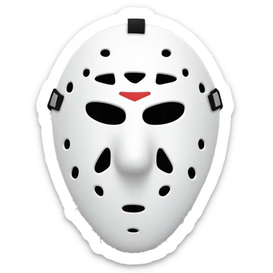 Friday 13th hockey mask，white simple，less hole sticker
