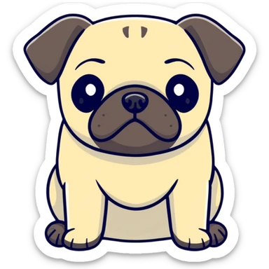 black pug sticker