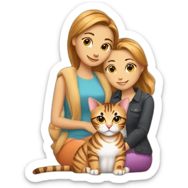 Bengal cat with lesbian couple sticker