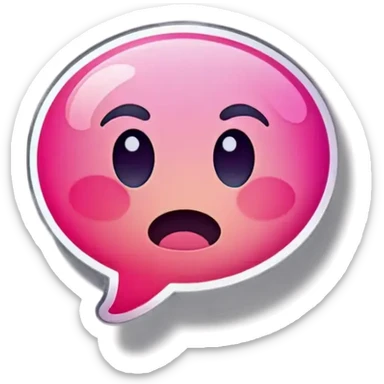 Pink iOS emoji bubble sticker