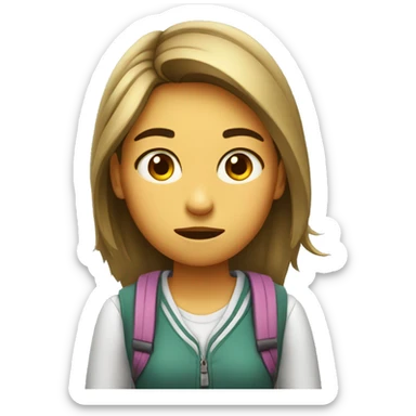 girl student dissatisfied sticker
