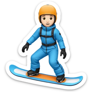 man snowboarding on snow sticker
