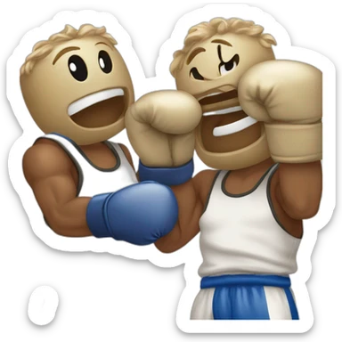 Un gant de boxe qui frappe dans un sac de boxe sticker