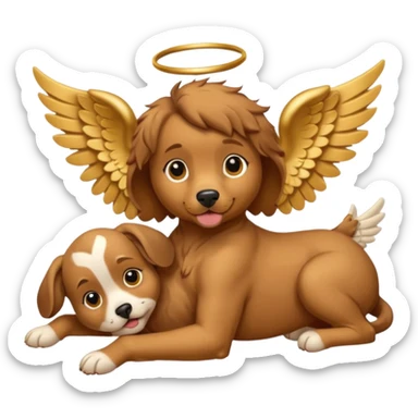 My dogs head on Cupid body sticker