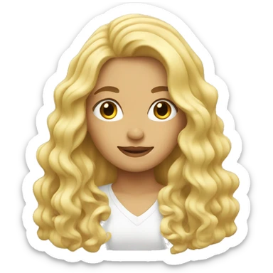 blonde girl with long wavy hair sticker