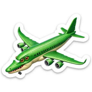 Hazme un avión con cabeza de cocodrilo sticker