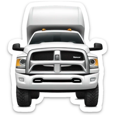 Big white lifted dodge truck  sticker