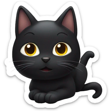 Black cat with stars on fur sticker