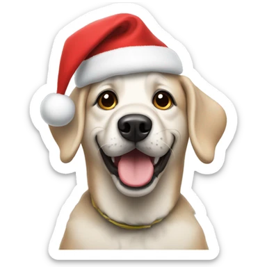 dog wearing a christmas hat sticker
