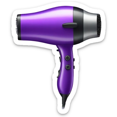 Realistic purple hair dryer isolated  sticker
