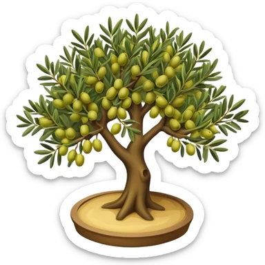 Isometric olive tree sticker