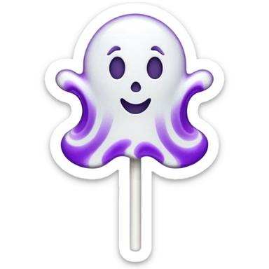 ghost lolipop purple and white sticker