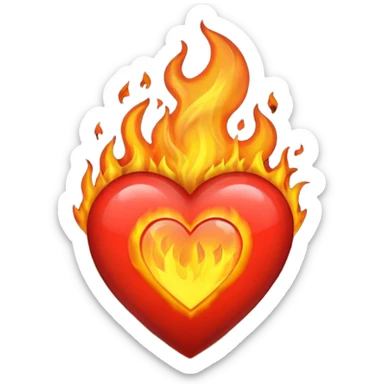 I want the emoji to be the heart on fire but make the heart black sticker