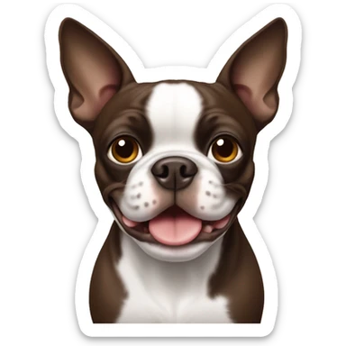 Brown Boston terrier sticker