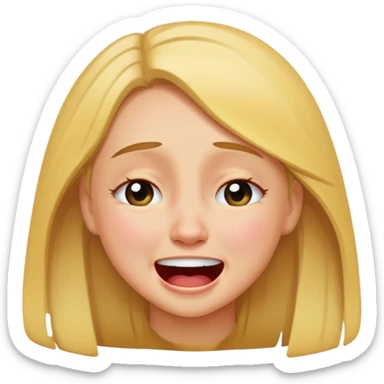 Girl crying laughing  sticker