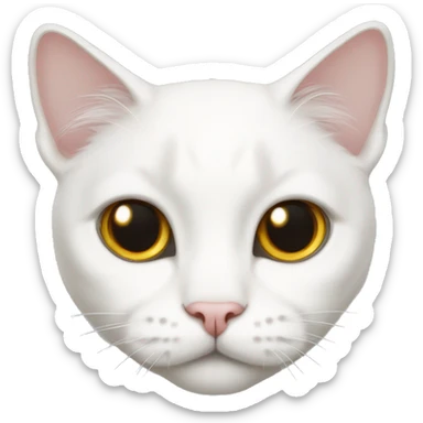 white Scottish cat with Lop-eared sticker