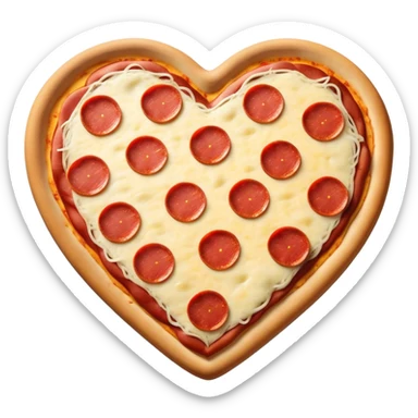 Heart shaped pizza sticker