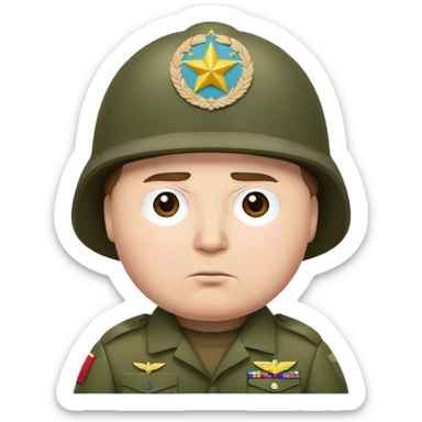Cartman from South Park wearing army uniform, military helmet sticker