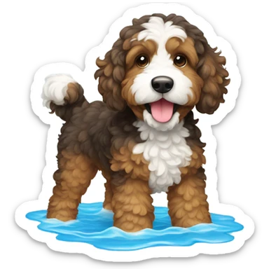 Bernedoodle in swimming suit sticker