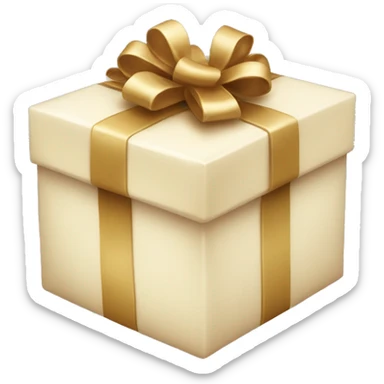 cream christmas present sticker