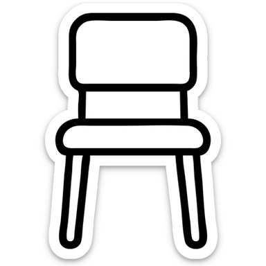 A basic chair, furniture item for sitting sticker