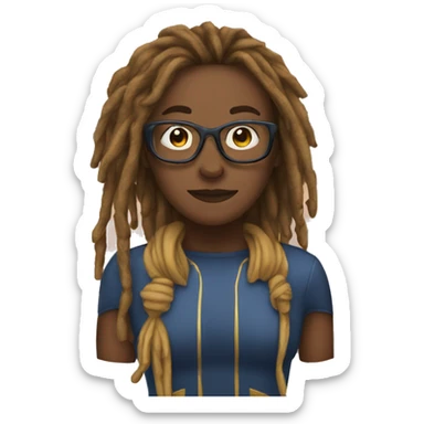 Superhero with dreads mom with glasses sticker
