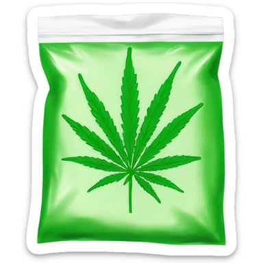 Ziplock bag of legal marijuana sticker