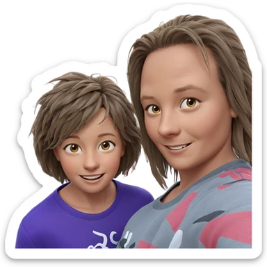 smiling girls and boys outdoors sticker