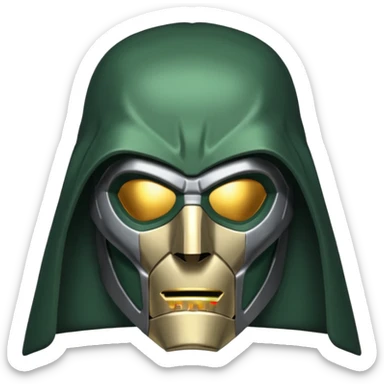 Doctor Doom silver mask sticker