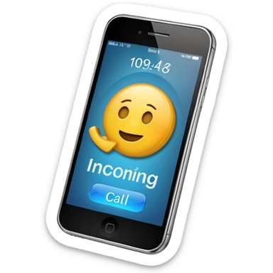 iphone  con fondo negro que diga "llamada entrante" sticker