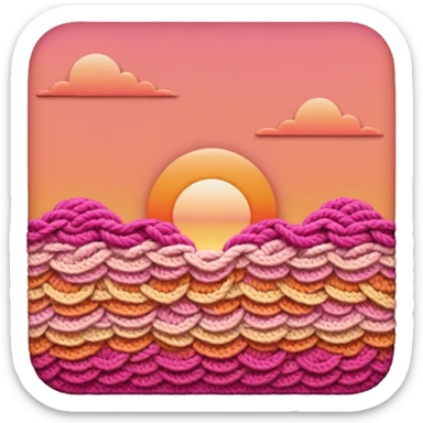 crochet stitch color like a peach-pinky sunset sticker