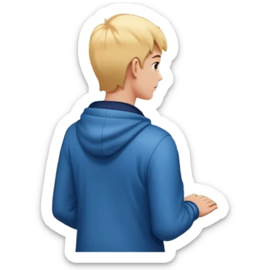 quelqu'un qui admire la vue depuis un point panoramique qui done sur une ville
 sticker