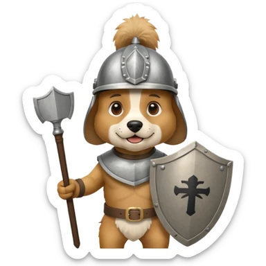 dog, ancient greece with shield sticker