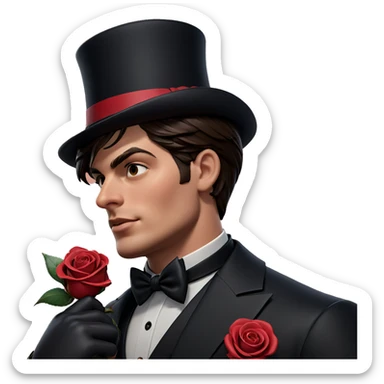 dapper boy with rose sticker