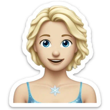 Blue eyed blonde ice skater sticker
