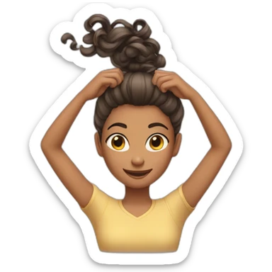 girl twirling hair in hands sticker