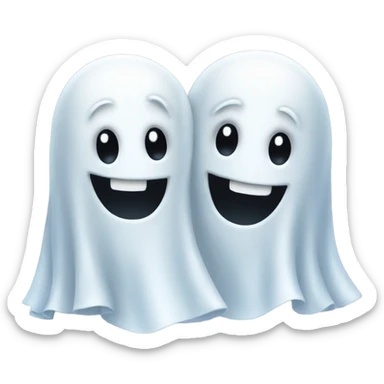 Two happy ghosts best friends sticker