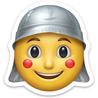 smiling emoji wearing a tinfoil hat sticker