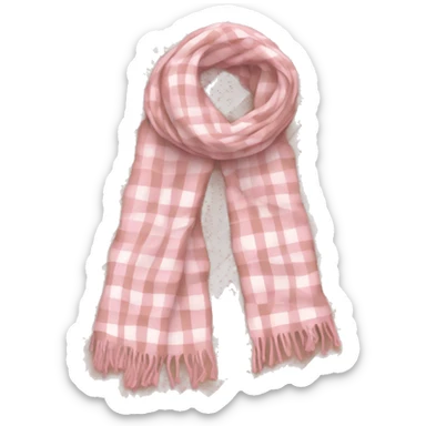 pastel pink and brown gingham scarf sticker