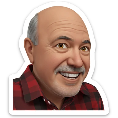 old man in plaid shirt sticker