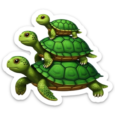 Turtle on Top of Turtle sticker