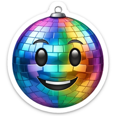 Laughing disco ball sticker