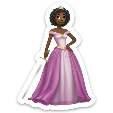 Princess in a ballgown with a sword sticker