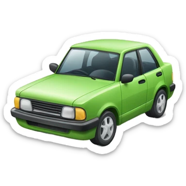 Carro con cara divertida y lentes sticker