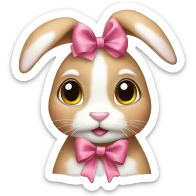 bunny with bows sticker