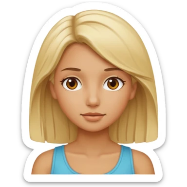Créate a girl with blond ehskr and tan skin sticker