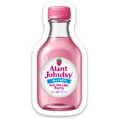 realistic Johnson and Johnson style bottle pink cap pink label clear bottle with aint no party like a berry party written on the logo with diddy logo sticker
