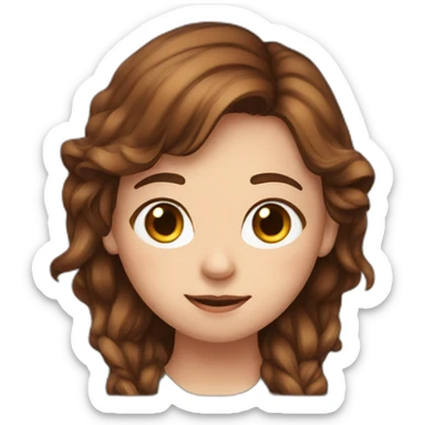 Brown hair freckled Girl streaming infront of computer sticker