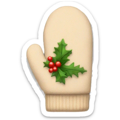 Beige Christmas mittens  sticker
